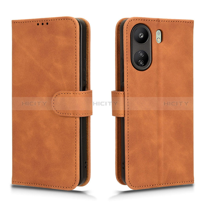 Coque Portefeuille Livre Cuir Etui Clapet L01Z pour Xiaomi Poco C65 Marron Plus