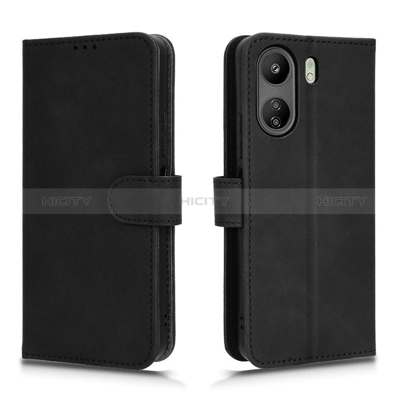 Coque Portefeuille Livre Cuir Etui Clapet L01Z pour Xiaomi Poco C65 Noir Plus