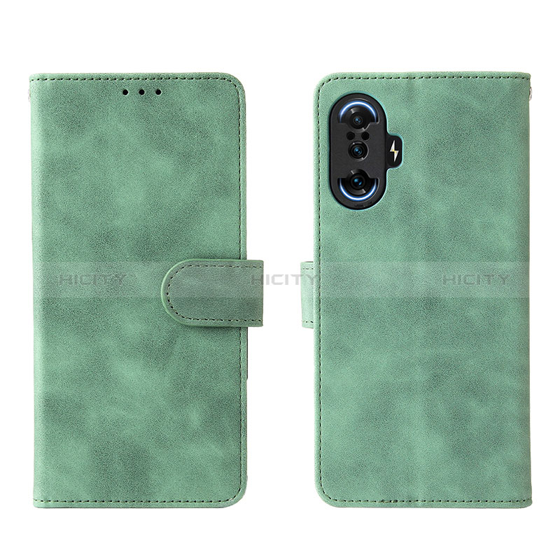 Coque Portefeuille Livre Cuir Etui Clapet L01Z pour Xiaomi Poco F3 GT 5G Vert Plus