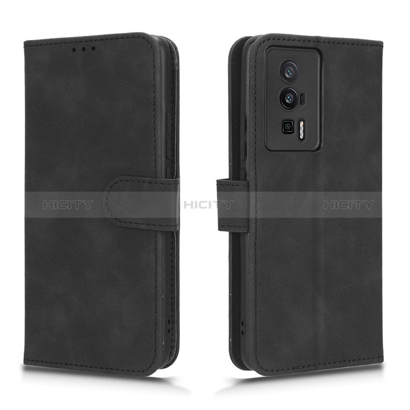 Coque Portefeuille Livre Cuir Etui Clapet L01Z pour Xiaomi Poco F5 Pro 5G Noir Plus