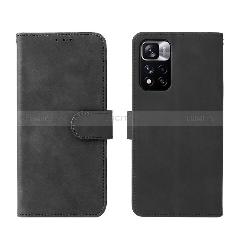 Coque Portefeuille Livre Cuir Etui Clapet L01Z pour Xiaomi Poco M4 Pro 5G Noir Plus