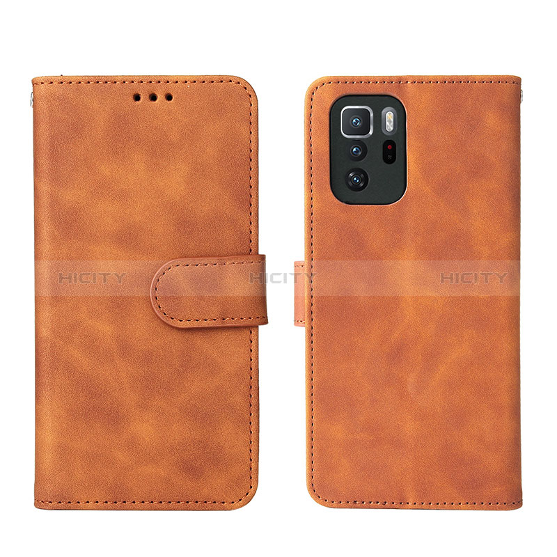 Coque Portefeuille Livre Cuir Etui Clapet L01Z pour Xiaomi Poco X3 GT 5G Marron Plus