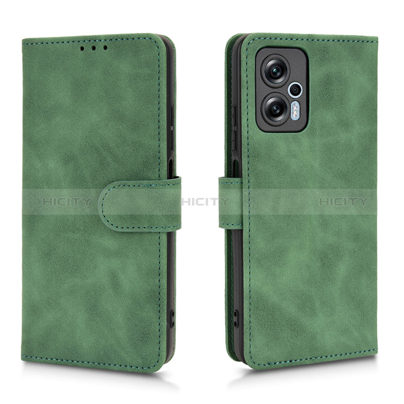 Coque Portefeuille Livre Cuir Etui Clapet L01Z pour Xiaomi Poco X4 GT 5G Vert Plus