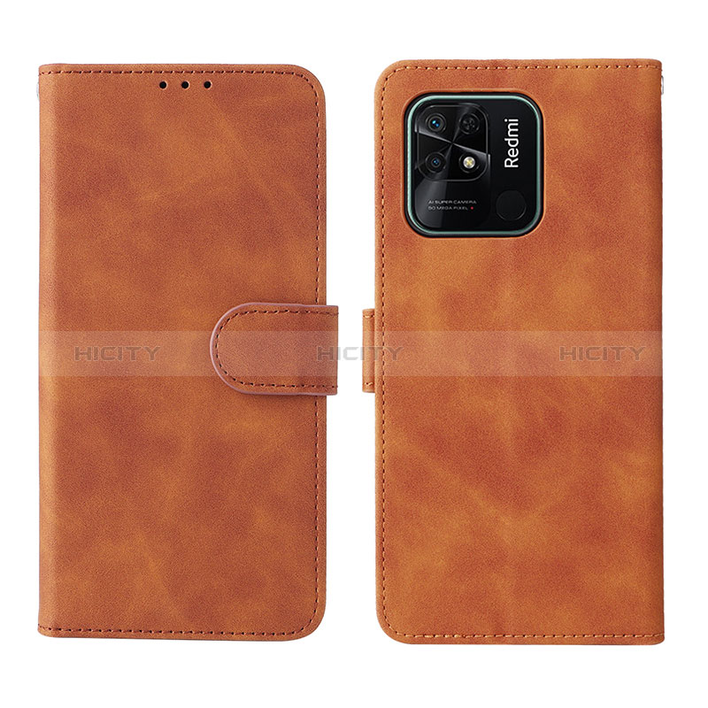 Coque Portefeuille Livre Cuir Etui Clapet L01Z pour Xiaomi Redmi 10C 4G Marron Plus