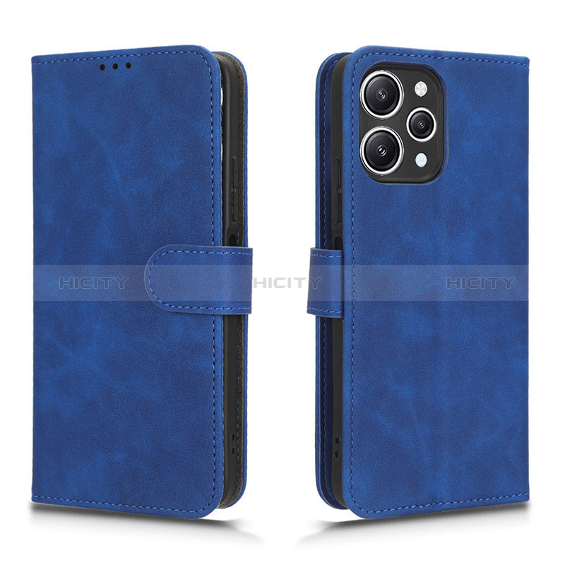 Coque Portefeuille Livre Cuir Etui Clapet L01Z pour Xiaomi Redmi 12 4G Bleu Plus