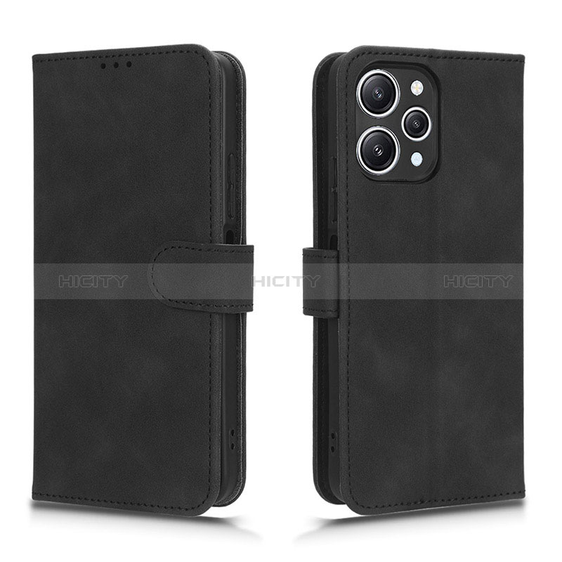 Coque Portefeuille Livre Cuir Etui Clapet L01Z pour Xiaomi Redmi 12 4G Noir Plus