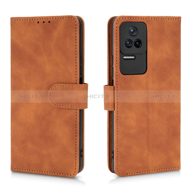 Coque Portefeuille Livre Cuir Etui Clapet L01Z pour Xiaomi Redmi K40S 5G Marron Plus