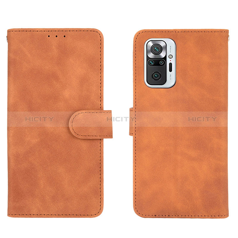 Coque Portefeuille Livre Cuir Etui Clapet L01Z pour Xiaomi Redmi Note 10 Pro 4G Marron Plus