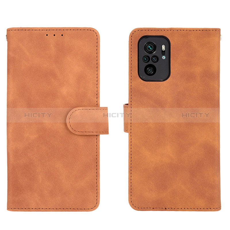 Coque Portefeuille Livre Cuir Etui Clapet L01Z pour Xiaomi Redmi Note 10S 4G Marron Plus