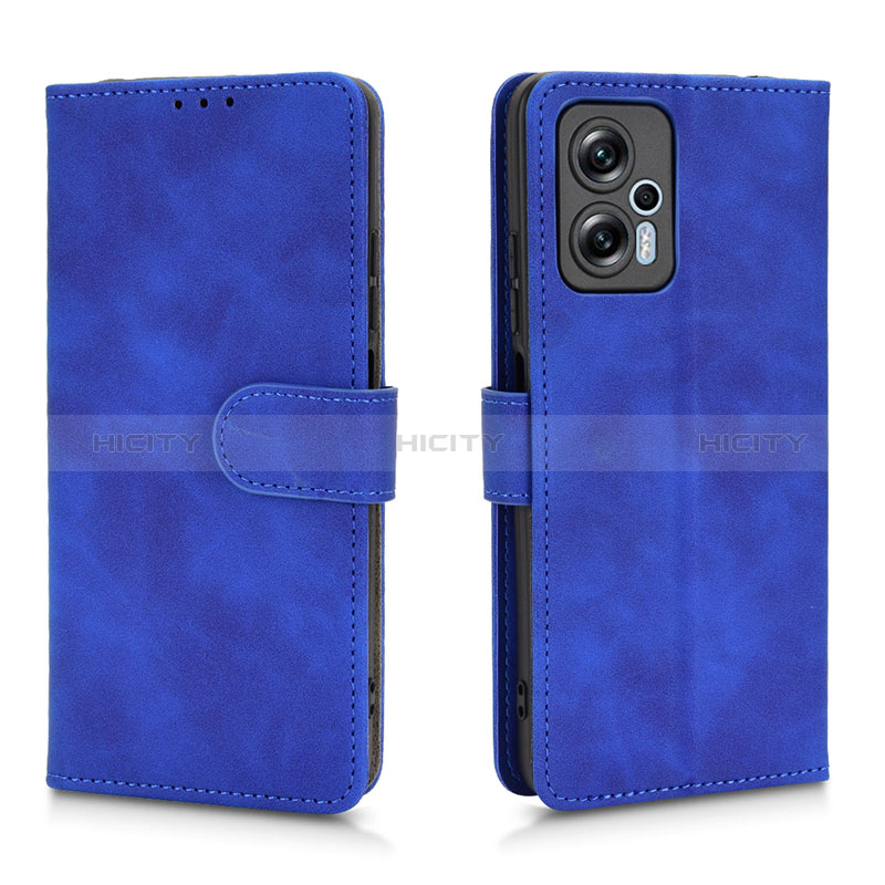 Coque Portefeuille Livre Cuir Etui Clapet L01Z pour Xiaomi Redmi Note 11T Pro 5G Bleu Plus