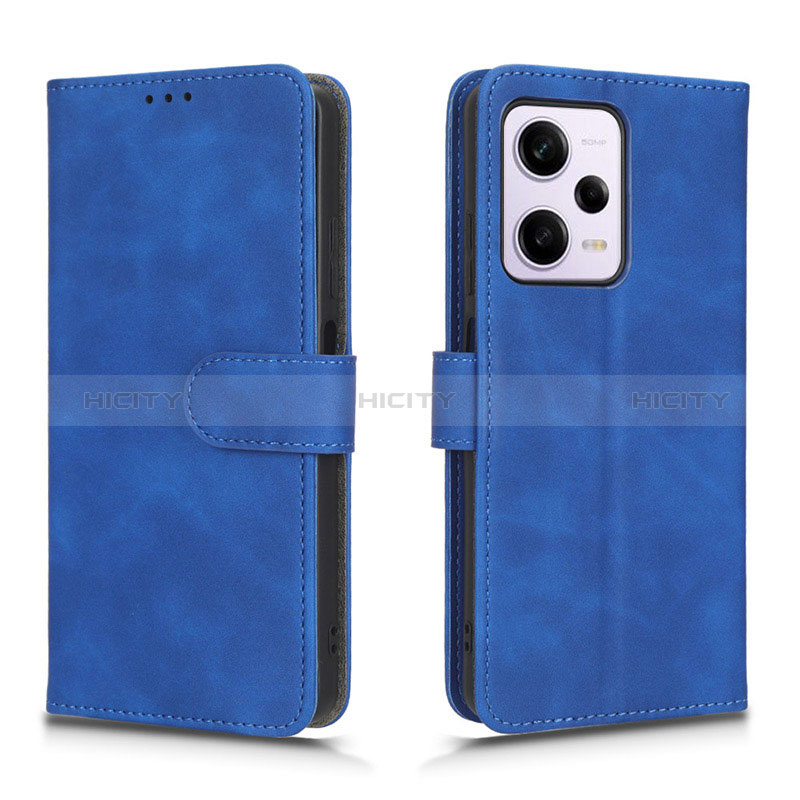 Coque Portefeuille Livre Cuir Etui Clapet L01Z pour Xiaomi Redmi Note 12 Pro 5G Bleu Plus