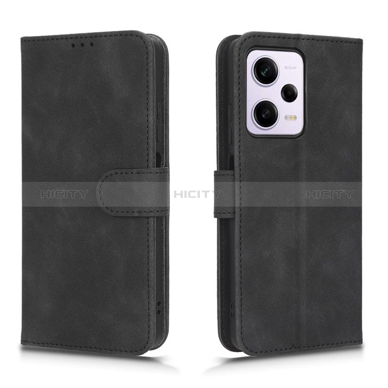 Coque Portefeuille Livre Cuir Etui Clapet L01Z pour Xiaomi Redmi Note 12 Pro 5G Noir Plus