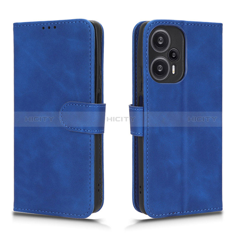 Coque Portefeuille Livre Cuir Etui Clapet L01Z pour Xiaomi Redmi Note 12 Turbo 5G Bleu Plus