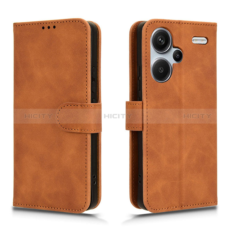 Coque Portefeuille Livre Cuir Etui Clapet L01Z pour Xiaomi Redmi Note 13 Pro+ Plus 5G Marron Plus