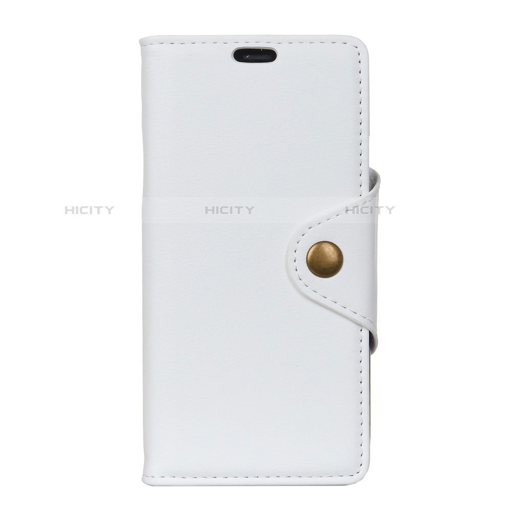 Coque Portefeuille Livre Cuir Etui Clapet L02 pour Alcatel 5V Blanc Plus