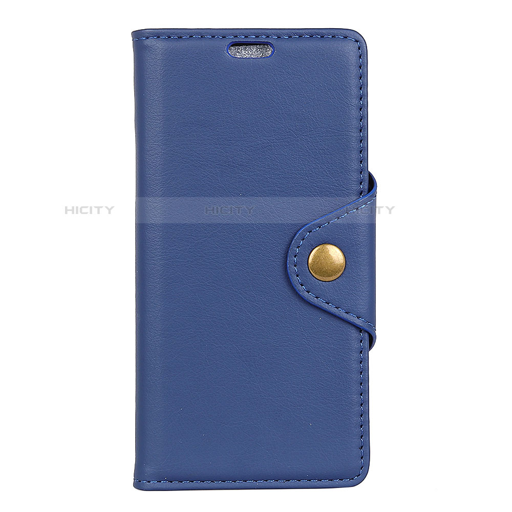 Coque Portefeuille Livre Cuir Etui Clapet L02 pour Alcatel 5V Bleu Plus