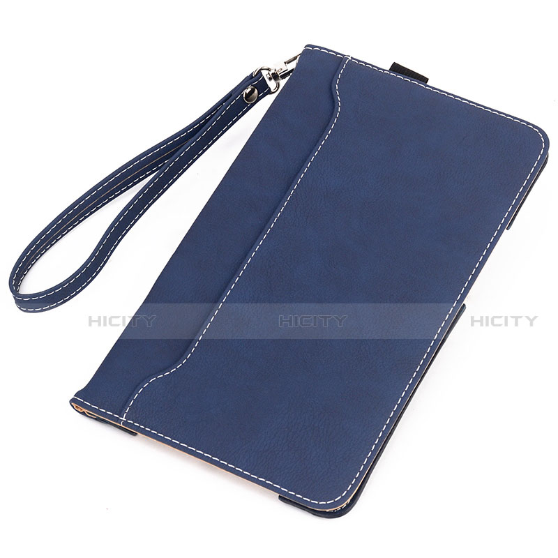 Coque Portefeuille Livre Cuir Etui Clapet L02 pour Amazon Kindle 6 inch Bleu Plus