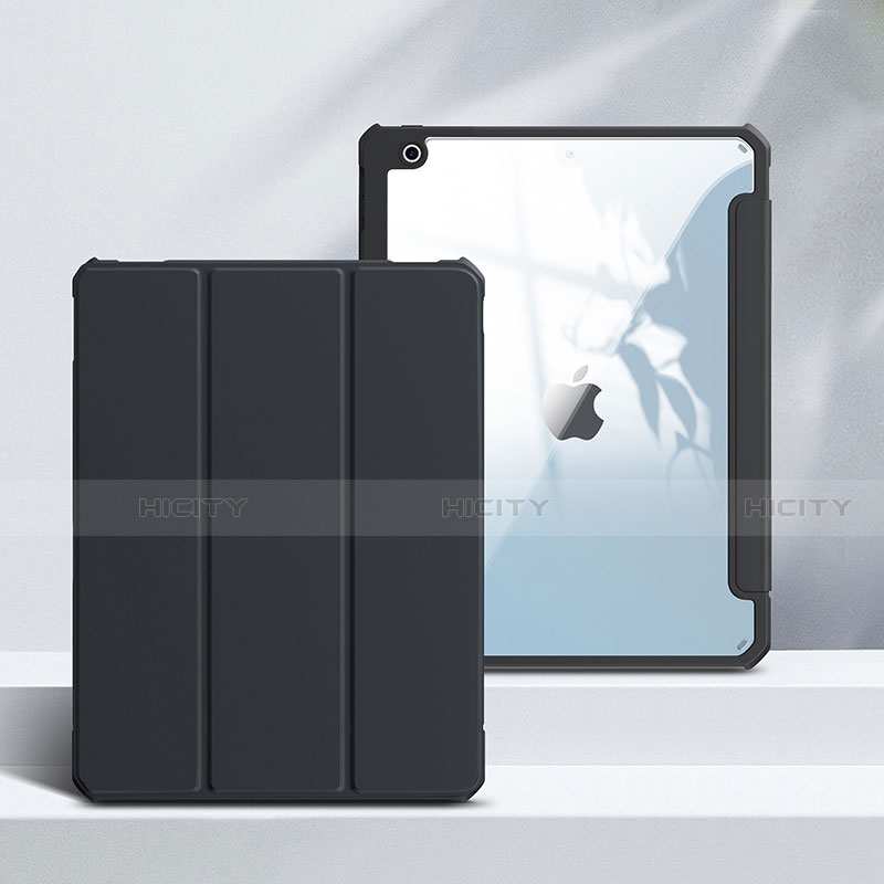 Coque Portefeuille Livre Cuir Etui Clapet L02 pour Apple iPad 10.2 (2019) Noir Plus