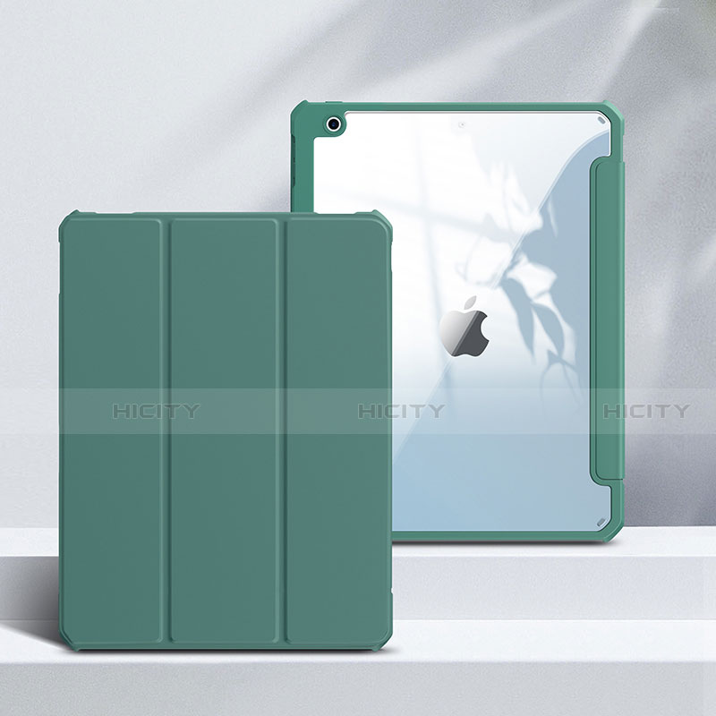 Coque Portefeuille Livre Cuir Etui Clapet L02 pour Apple iPad 10.2 (2019) Vert Plus