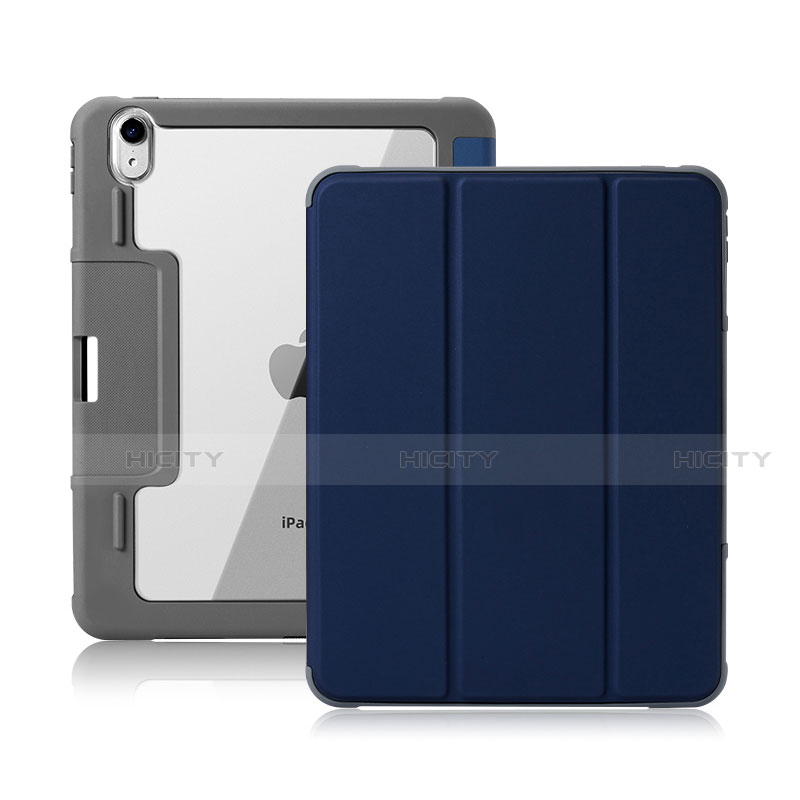 Coque Portefeuille Livre Cuir Etui Clapet L02 pour Apple iPad Air 10.9 (2020) Bleu Royal Plus