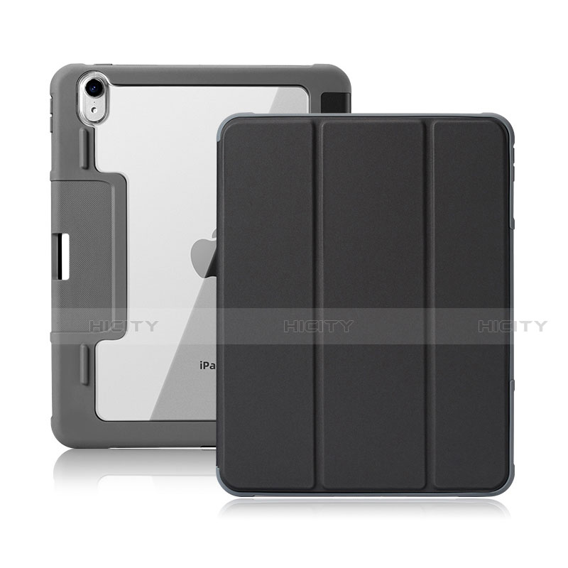 Coque Portefeuille Livre Cuir Etui Clapet L02 pour Apple iPad Air 4 10.9 (2020) Noir Plus