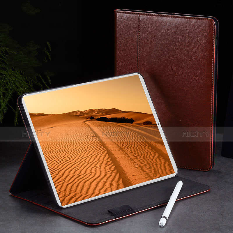 Coque Portefeuille Livre Cuir Etui Clapet L02 pour Apple iPad Pro 11 (2018) Marron Plus