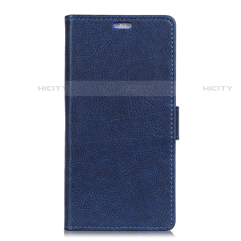 Coque Portefeuille Livre Cuir Etui Clapet L02 pour Asus ZenFone V Live Bleu Plus