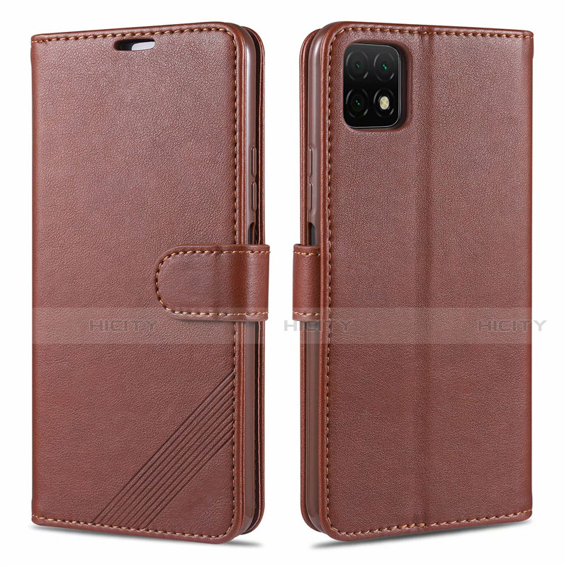 Coque Portefeuille Livre Cuir Etui Clapet L02 pour Huawei Enjoy 20 5G Marron Plus