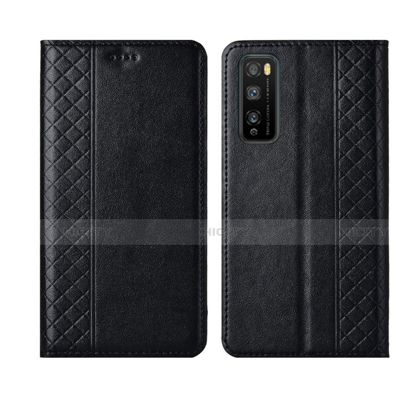 Coque Portefeuille Livre Cuir Etui Clapet L02 pour Huawei Enjoy Z 5G Noir Plus