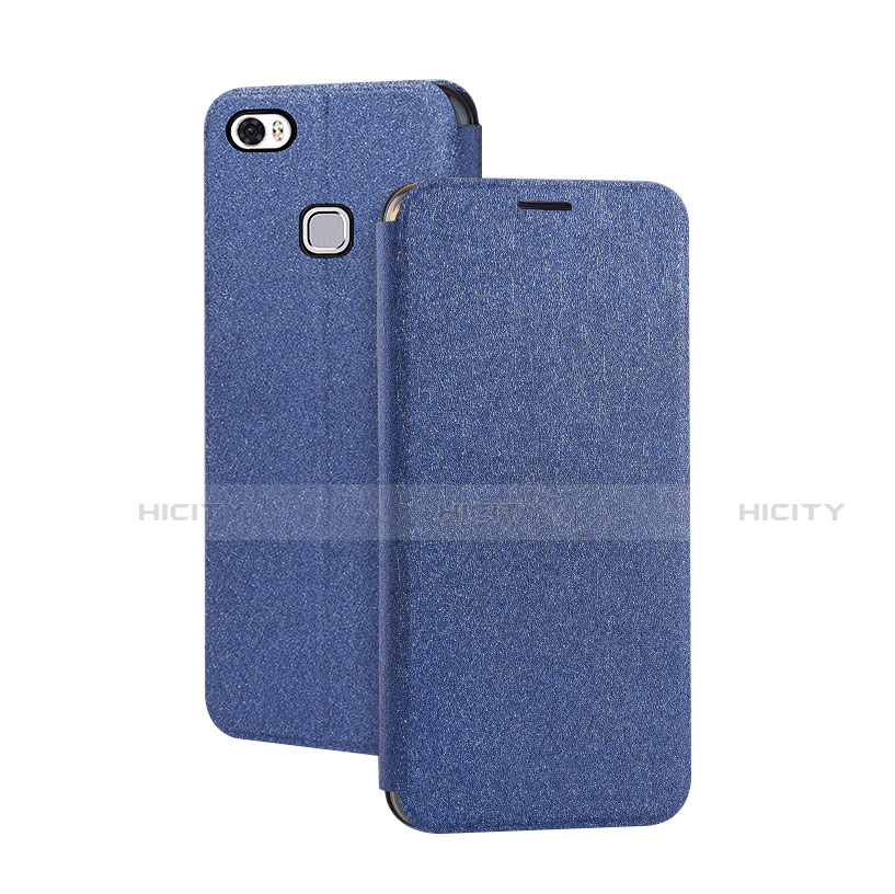 Coque Portefeuille Livre Cuir Etui Clapet L02 pour Huawei Honor V8 Max Bleu Plus