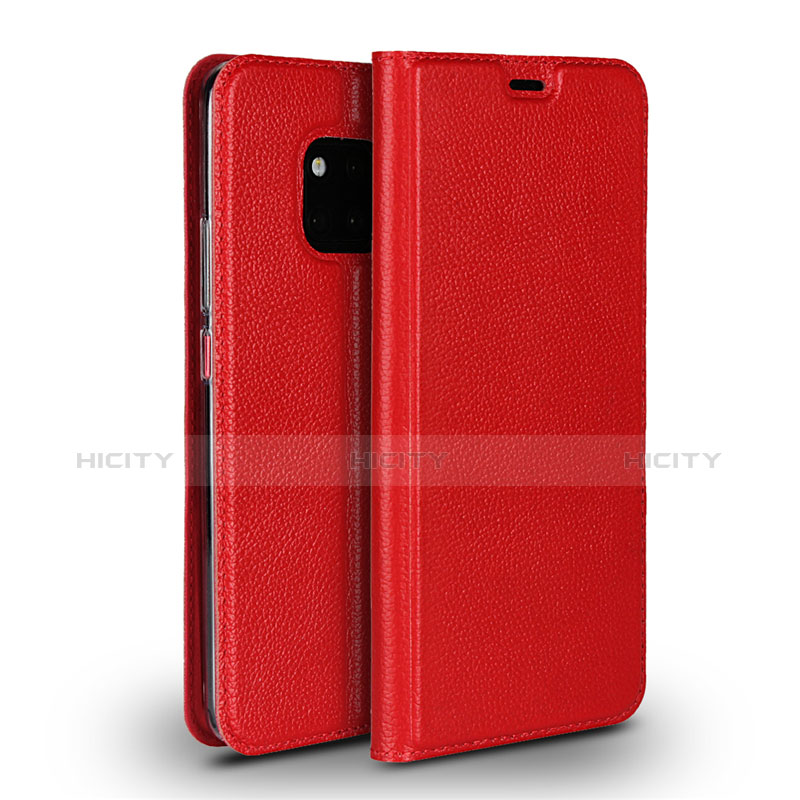 Coque Portefeuille Livre Cuir Etui Clapet L02 pour Huawei Mate 20 Pro Rouge Plus