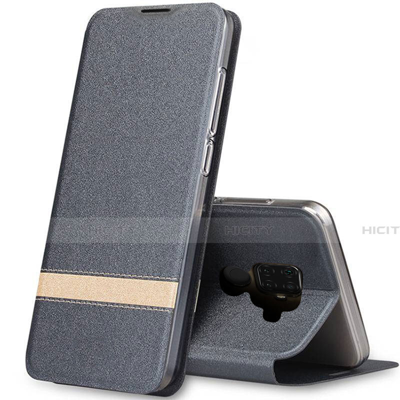 Coque Portefeuille Livre Cuir Etui Clapet L02 pour Huawei Mate 30 Lite Gris Plus