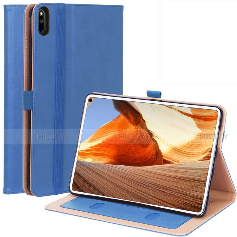 Coque Portefeuille Livre Cuir Etui Clapet L02 pour Huawei MatePad Pro Bleu Plus