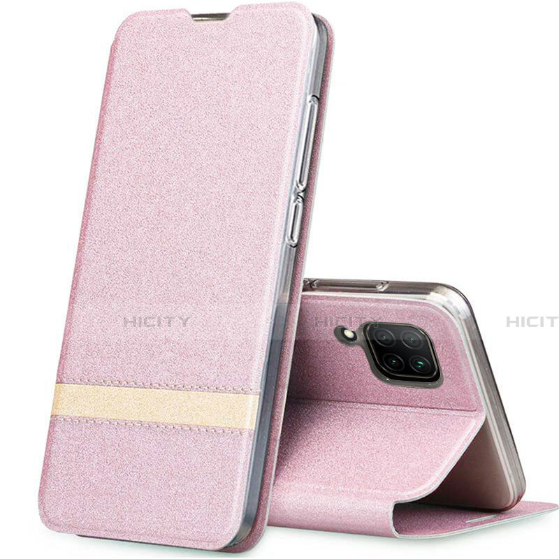 Coque Portefeuille Livre Cuir Etui Clapet L02 pour Huawei Nova 7i Or Rose Plus