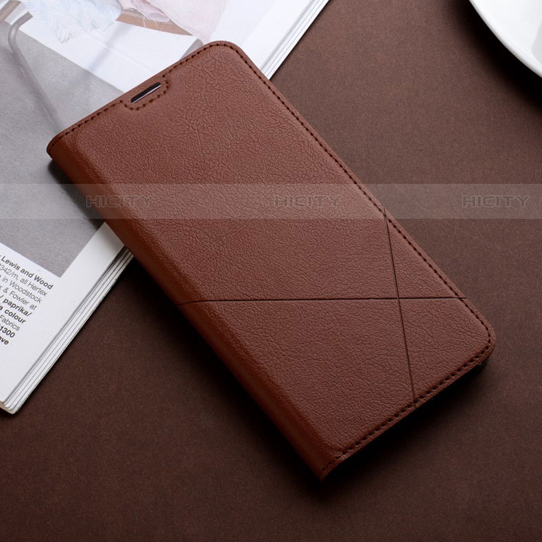 Coque Portefeuille Livre Cuir Etui Clapet L02 pour Huawei P Smart Pro (2019) Marron Plus