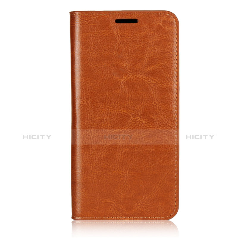 Coque Portefeuille Livre Cuir Etui Clapet L02 pour Huawei P20 Pro Orange Plus