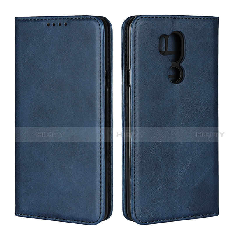 Coque Portefeuille Livre Cuir Etui Clapet L02 pour LG G7 Bleu Plus