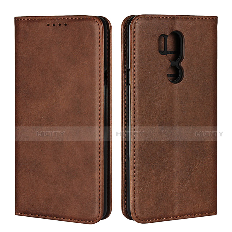 Coque Portefeuille Livre Cuir Etui Clapet L02 pour LG G7 Marron Plus