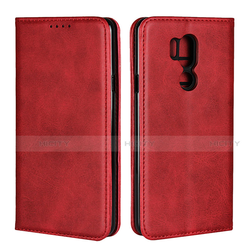 Coque Portefeuille Livre Cuir Etui Clapet L02 pour LG G7 Rouge Plus