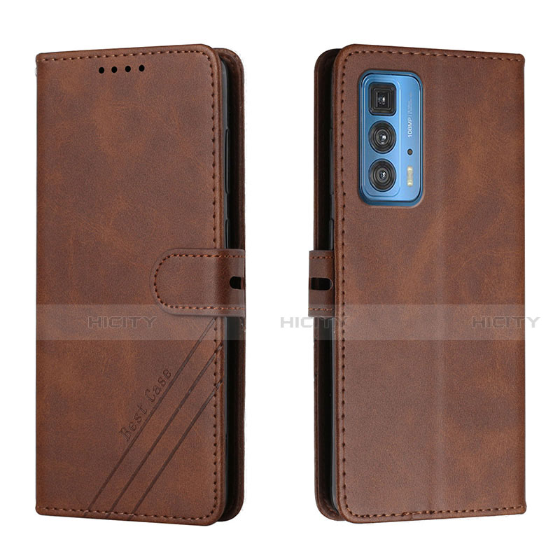 Coque Portefeuille Livre Cuir Etui Clapet L02 pour Motorola Moto Edge 20 Pro 5G Marron Plus