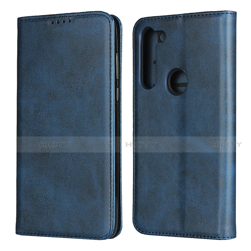 Coque Portefeuille Livre Cuir Etui Clapet L02 pour Motorola Moto G8 Power Bleu Plus