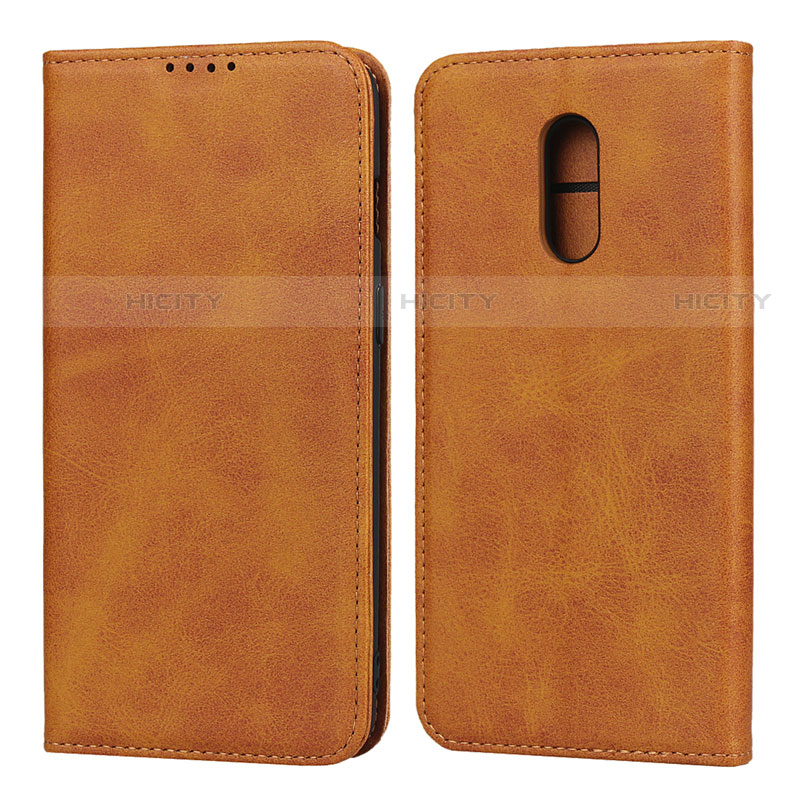 Coque Portefeuille Livre Cuir Etui Clapet L02 pour OnePlus 7 Orange Plus