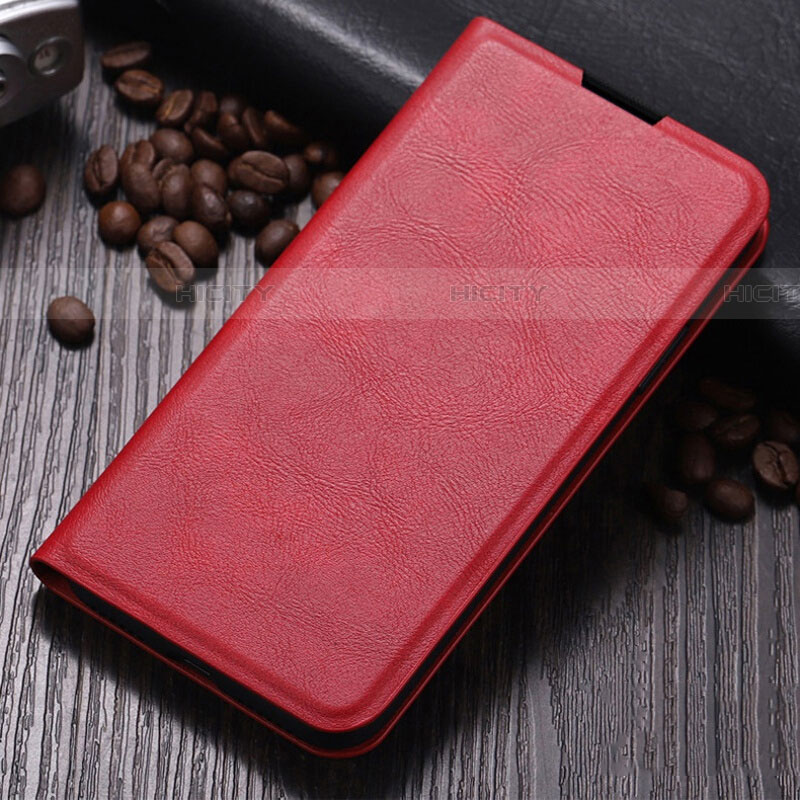 Coque Portefeuille Livre Cuir Etui Clapet L02 pour Oppo A11X Rouge Plus