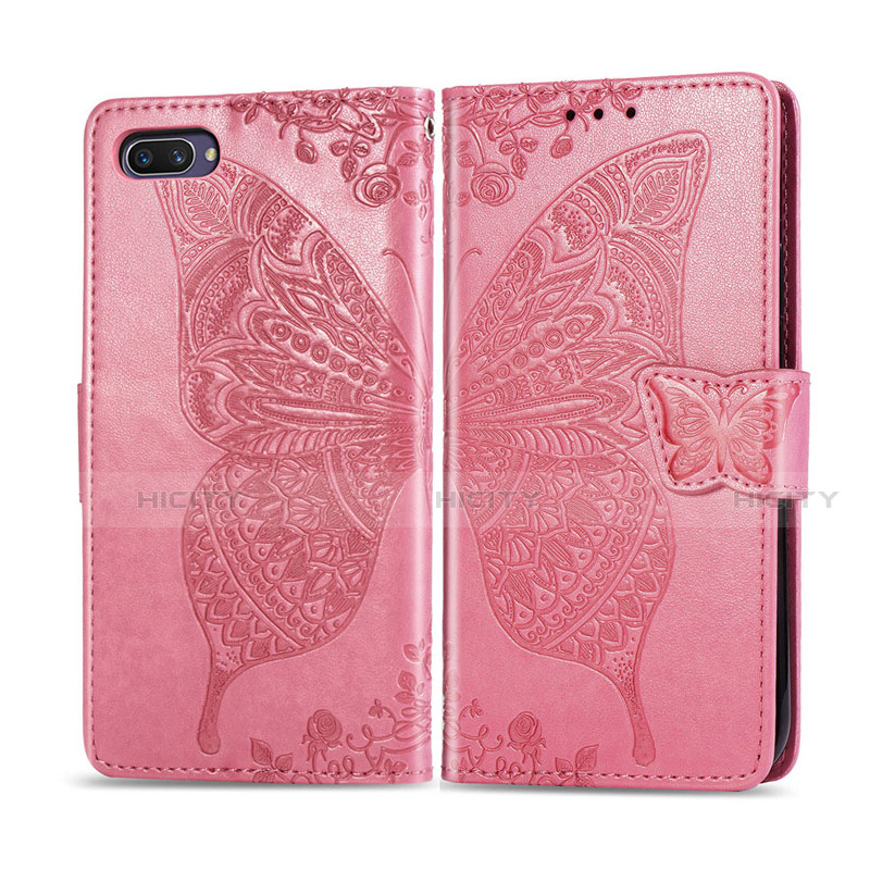 Coque Portefeuille Livre Cuir Etui Clapet L02 pour Oppo A5 Rose Plus