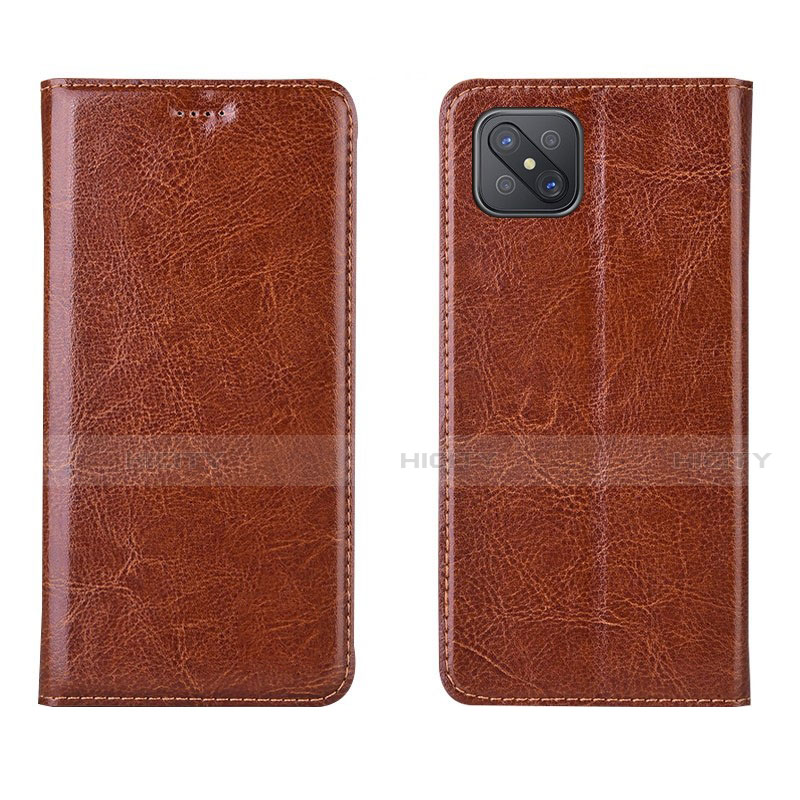 Coque Portefeuille Livre Cuir Etui Clapet L02 pour Oppo A92s 5G Orange Plus