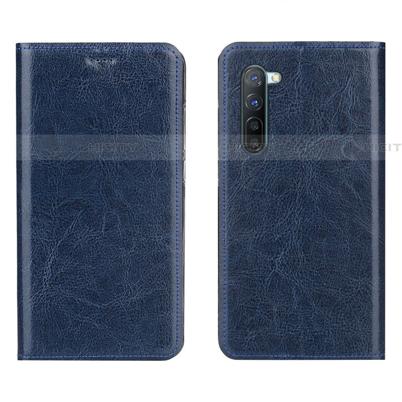 Coque Portefeuille Livre Cuir Etui Clapet L02 pour Oppo Find X2 Lite Bleu Plus