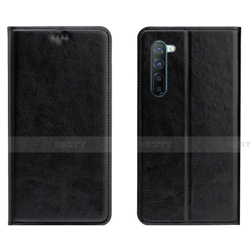 Coque Portefeuille Livre Cuir Etui Clapet L02 pour Oppo Reno3 Noir Plus