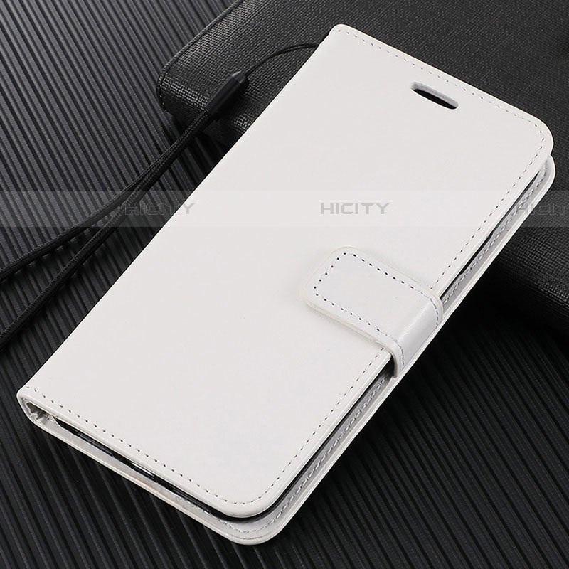 Coque Portefeuille Livre Cuir Etui Clapet L02 pour Oppo Reno3 Pro Blanc Plus