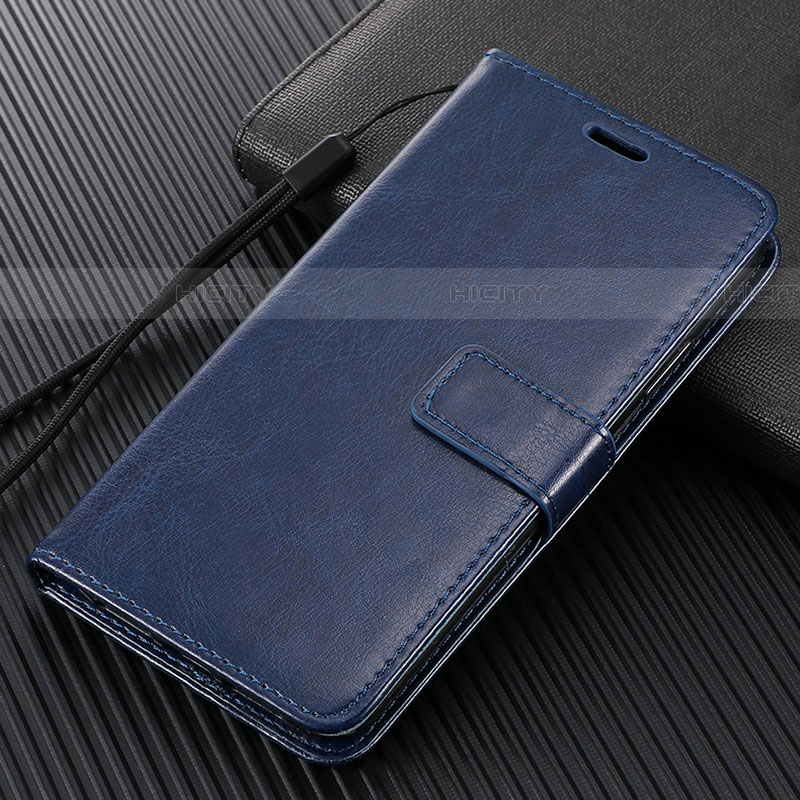 Coque Portefeuille Livre Cuir Etui Clapet L02 pour Oppo Reno3 Pro Bleu Plus