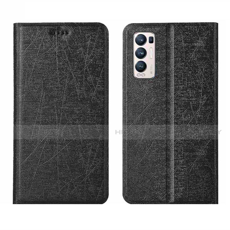 Coque Portefeuille Livre Cuir Etui Clapet L02 pour Oppo Reno5 Pro+ Plus 5G Noir Plus